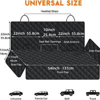 Waterproof Pet Car Seat Cover for Dogs, Rear Bench Protector Mat