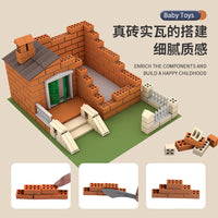 Kids' Mini Masonry House Building Kit - DIY Construction Model Toy with Real Bricks