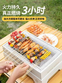 Portable Volcanic Rock BBQ Grill for Outdoor Camping and Home Use