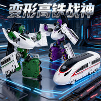 Kids Transforming High-Speed Train Robot Toy Action Figure