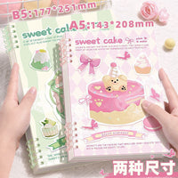 Cartoon Dessert Loose-Leaf Notebook, Detachable Pages, Smooth Writing, Cute Aesthetic for Girls