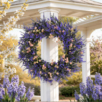 Artificial Lavender Wreath for Front Door Decor