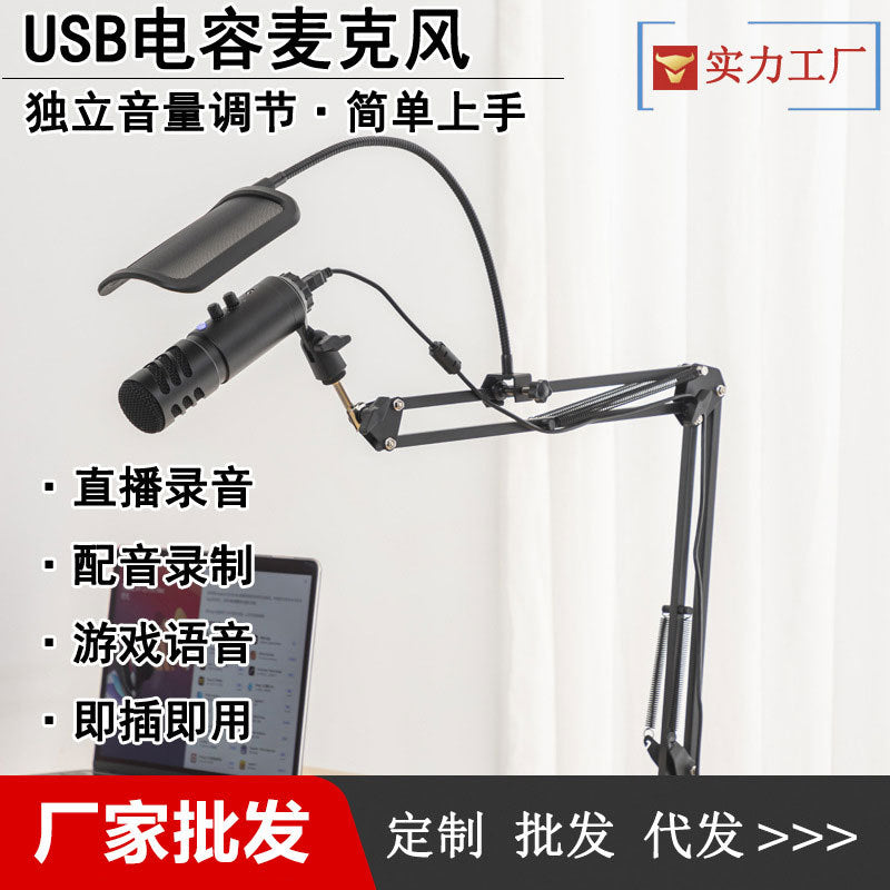 USB Condenser Microphone Kit with Boom Arm for Phone & Computer Recording, Voiceover, Live Streaming, Noise Reduction