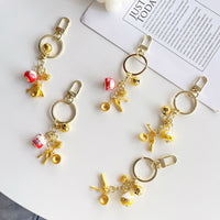 Lucky Cat Bell Keychain for Prosperity and Love, Bag Charm for Couples