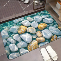 Pebble Diatomaceous Earth Bath Mat, Non-Slip Absorbent Floor Mat for Bathroom & Entryway