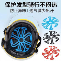 Helmet Hair Protector Silicone Pad - Anti-Flattening Liner for Motorcycle and Cycling Helmets
