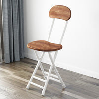 Foldable Dining Chair with Backrest, Portable Student Dormitory Computer Chair, Simple Round Stool