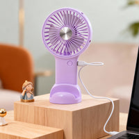 2026 Creative Handheld Mini Fan with Desktop Stand and Carabiner Clip, Portable USB Rechargeable for Outdoor Travel