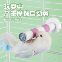 Pet Parrot Sand Perch with Stainless Steel Stand for Claw and Beak Grinding