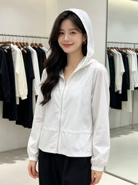 Women's UPF 50+ Sun Protection Hoodie Jacket Lightweight Breathable Ice Silk Outdoor Skin Coat