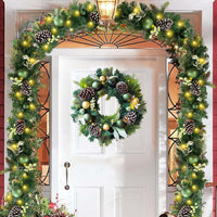 Christmas Garland Wreath for Door, Window, Staircase, and Mall Decoration - Festive Holiday Ornament