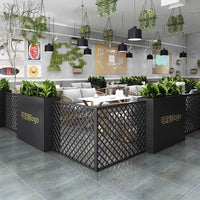 Iron Art Garden Fence Planter Box for Outdoor Landscaping and Decorative Partition