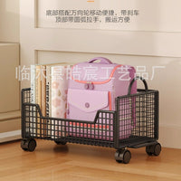 Rolling Bookshelf Storage Cart with Wheels, Detachable Under-Desk Organizer for Books and Supplies