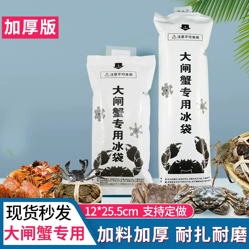 Reusable 600ml Long Strip Water Injection Ice Pack for Seafood, Crabs, and Express Delivery