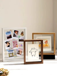 Double-Sided Transparent Photo Frame for Desk Display, DIY Pressed Flower Specimen, Instant Photo Holder
