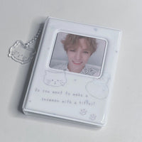 Cute Winter Cat Mini Photo Album for 3-inch Instax Cards, Kpop Photocard Holder, 40-Pocket Storage Book
