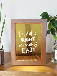 English Saying Engraved USB LED Solid Wood Night Light Ornament
