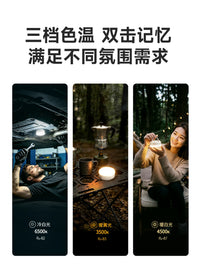LEM Rechargeable Camping Lantern with Long-lasting Battery, Hanging Emergency Light for Home and Outdoor Tent Lighting