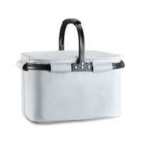 Large Capacity Insulated Cooler Bag with Aluminum Frame, Foldable for Outdoor Travel and Car Use