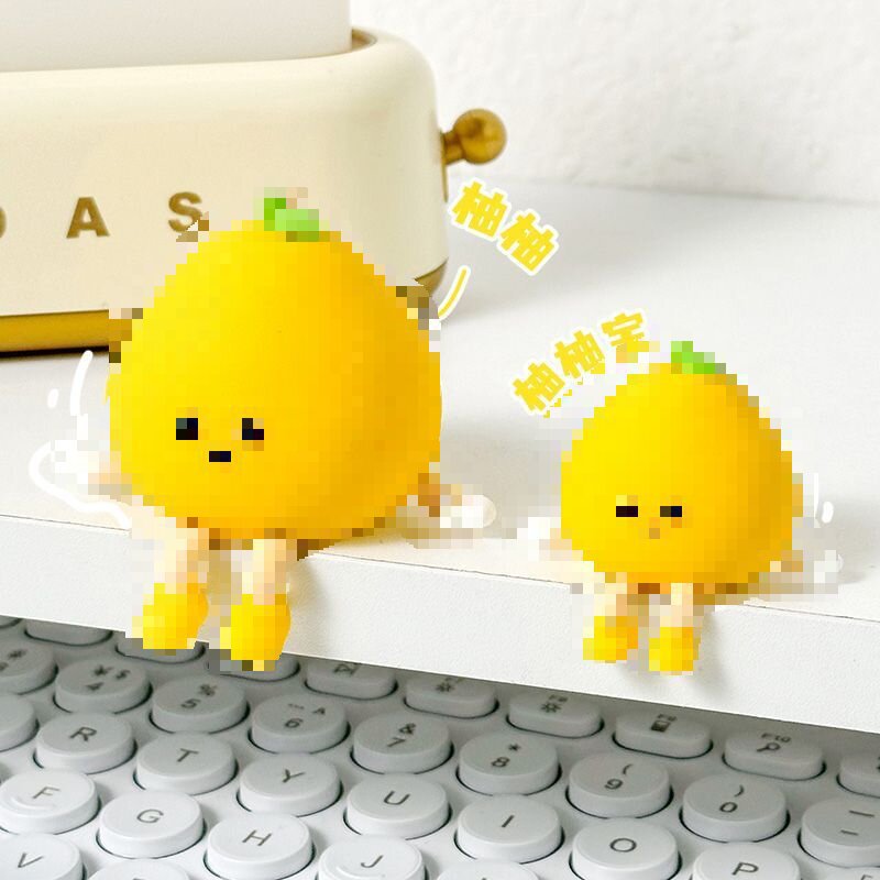 Cute Grapefruit Doll Car Dashboard Ornaments, Creative Healing Interior Decoration