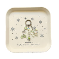 Japanese Style Sweet Gardenia Butterfly Keyring Car Ornament Luggage Charm