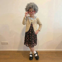 Kids' Old Lady Costume for School Plays, Halloween, and Cosplay