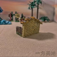 Miniature Thatched Hut Pond Landscape Ornament for Diorama and Sand Table Decor