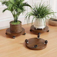 Heavy-Duty Round Plant Caddy with Wheels and Drain Tray, Thickened Plastic Mobile Plant Pot Stand