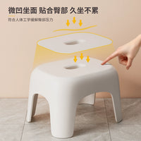 Stackable Plastic Stool for Home, Living Room, Bathroom, and Kids - Thickened, Non-Slip Square Design