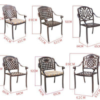 Outdoor Cast Aluminum Patio Dining Chair for Garden Balcony