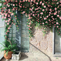 Artificial Tea Rose Vine Garland Fake Flower String for Wedding Home Decor Wall Decoration