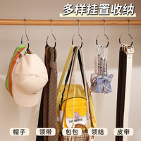 Multi-functional Scarf Tie Belt Hanger with Goose-Neck Hooks for Closet Organization