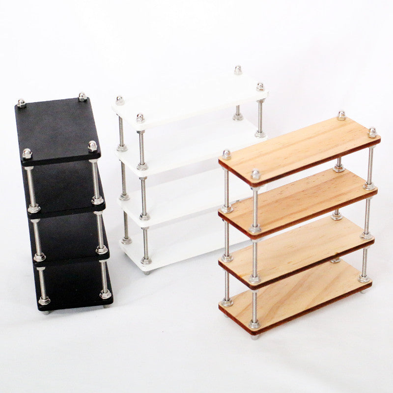 Dollhouse Miniature Multi-Layer Wooden Shelf Bookcase European Style Furniture Living Room Scene Decor