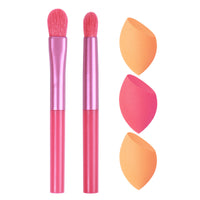 Zhuoerya Mini Portable Makeup Brush and Sponge Set for Travel