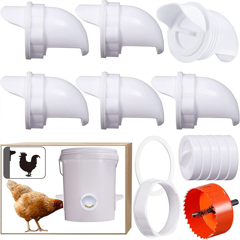 Automatic Rainproof Gravity Poultry Feeder Kit for Chickens and Ducks