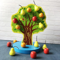 Montessori Magnetic Apple Tree Counting Toy for Toddlers, Educational Math Learning Game for Kids 1-3 Years Old