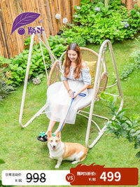 Purple Leaf Garden Swing Chair for Balcony Villa Terrace Outdoor Patio Double Single Person Swing Seat