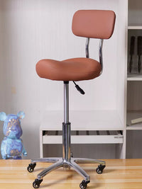 Ergonomic Saddle Stool with Backrest, Swivel Adjustable Salon Chair for Beauty, Hairdressing, and Office