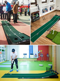 PGM Adjustable Slope Indoor Golf Putting Trainer with Movable Hole for Home Office Practice