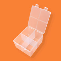 Clear 4-Compartment Plastic Storage Box for Jewelry Beads & Small Parts