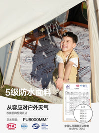 Wilderness Glamping Hexagonal Pop-Up Tent for Camping and Outdoor Adventures, Waterproof and Portable