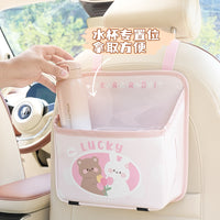 Car Seat Back Organizer with Trash Can and Storage Pockets, Multi-functional Vehicle Backseat Organizer