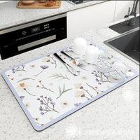 Diatomaceous Earth Absorbent Mat for Kitchen Countertops, Bar, and Dining Tables - Non-Slip & Wear-Resistant