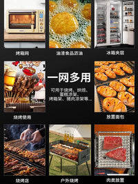 304 Stainless Steel BBQ Grill Grate Rectangular Oven Roasting Rack Outdoor Barbecue Net