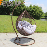 Outdoor Indoor Wicker Swing Chair Rattan Hanging Basket Seat for Patio Balcony