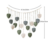 Hand-Woven Macrame Leaf Wall Hanging Tapestry for Boho Home Decor