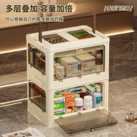 Multi-layer Dustproof Medicine Storage Box with Transparent Door and Portable Handle