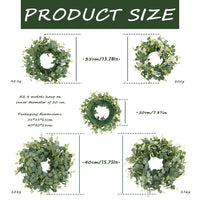 Artificial Eucalyptus Wreath with Daisy Accents for Spring Home Decor, Table Centerpiece, Wedding, or Door Hanging