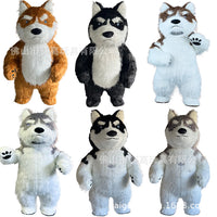 Inflatable Husky Dog Mascot Costume for Adults