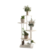Nordic Iron Art Multi-Tier Plant Stand with Marble Pattern Base for Indoor Balcony Decor